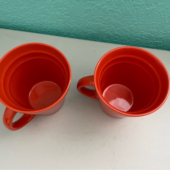 Rachel Ray Double Ridge Coffee Mugs Orange - Picture 3 of 6